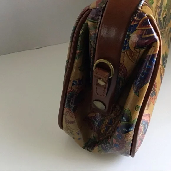 Patricia Nash Gracchi French Tapestry Bag Handbag Crossbody Brown Leather - Picture 7 of 16